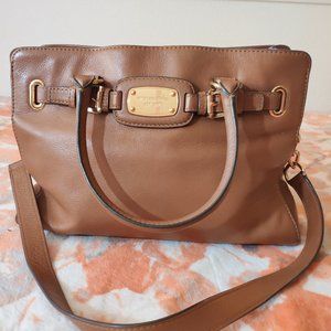 Michael Kors brown leather satchel bag, shoulder bag, purse, handbag